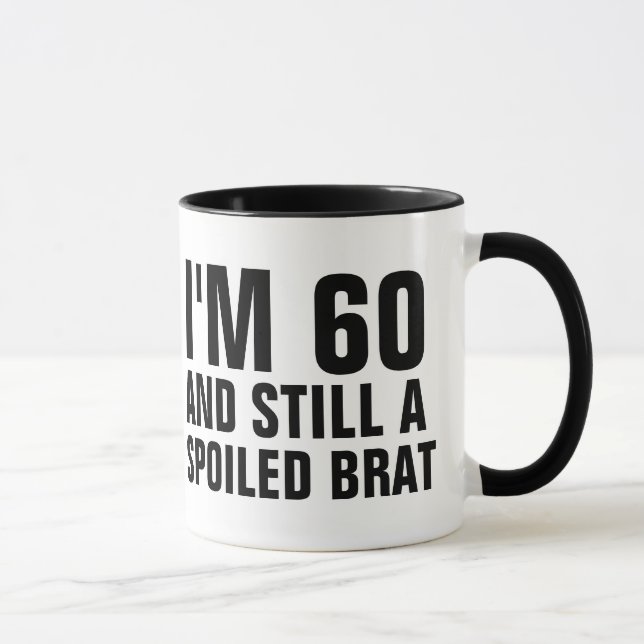 MUG 60E ANNIVERSAIRE FUNNY CAFÉ MUGS, BRAT (Droite)