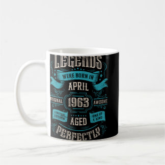 Mug 60e anniversaire Légendes sont nés en avril 1963