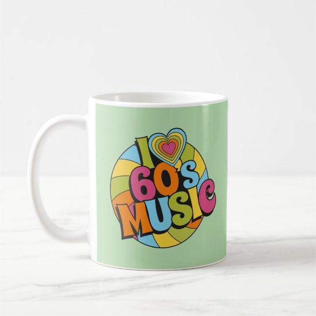 Mug 60s Inspired Music Retro Groovy Aesthetic (Gauche)