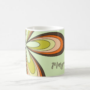 Mug 60s super les années 70 Hippie Fleur Lime Retro No