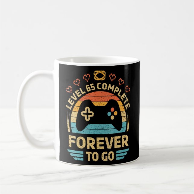 Mug 65e anniversaire de Mariage Gamer vidéo niveau 65  (Gauche)