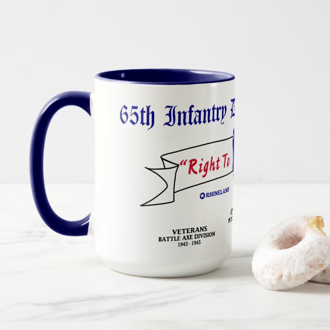 Mug 65e Division d'infanterie Association de café-mug (Avec donut)