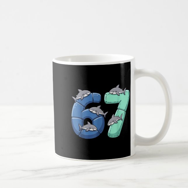 Mug 67 Animals Funny 67 Brainrot Youth Kids Shark 67  (Droite)