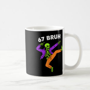 Mug 67 Bruh Halloween Dabbing Skeleton Mème 6 7 Nombre
