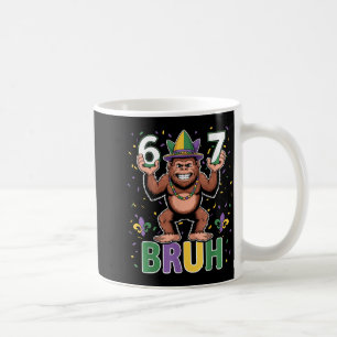 Mug 67 Bruh Six Seven Mème Mardi Gras Bigfoot Sasquatc