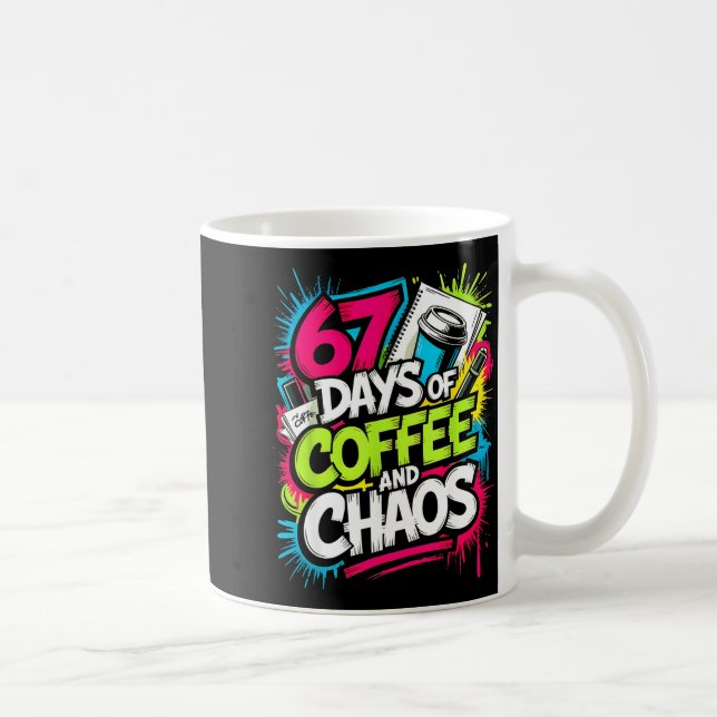 Mug 67 Days Of Coffee Teachers Retro School Six Seven  (Droite)