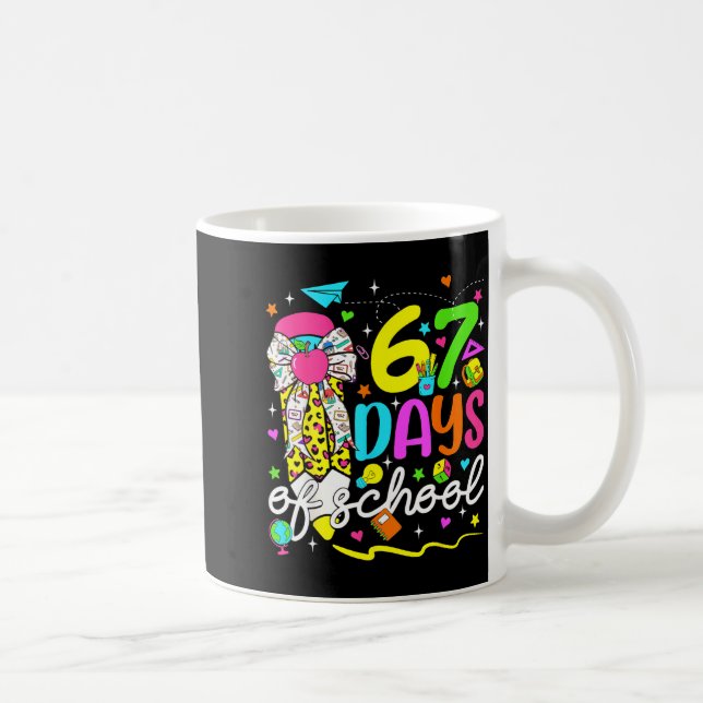 Mug 67 Days Of School Girls Coquette Bow Pencil 67 Day (Droite)