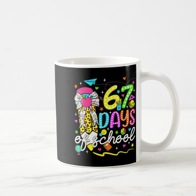 Mug 67 Days Of School Girls Coquette Bow Pencil 67 Day (Droite)