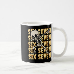 Mug 67 Halloween Drôle Six Sept Mème Brainrot Squelett
