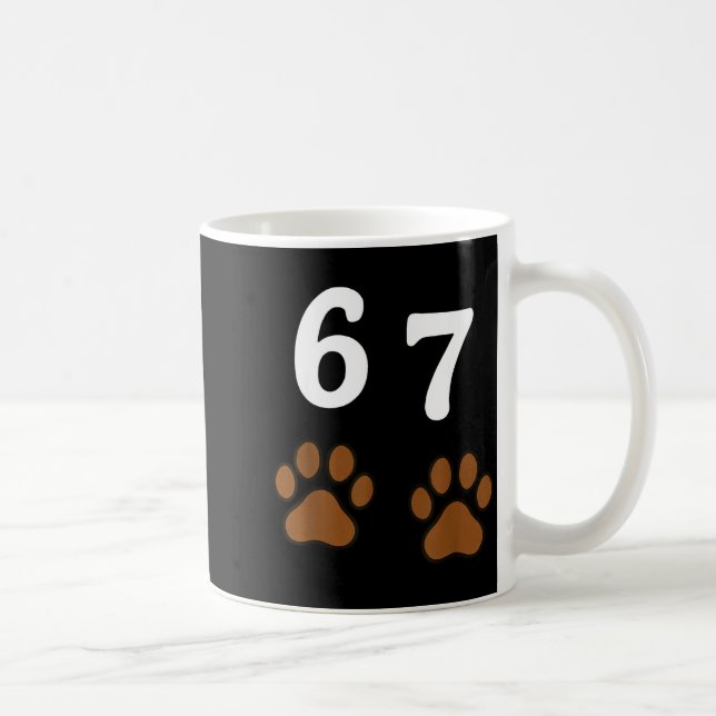 Mug 67 Meme Six Seven Funny Dog Paw  (Droite)