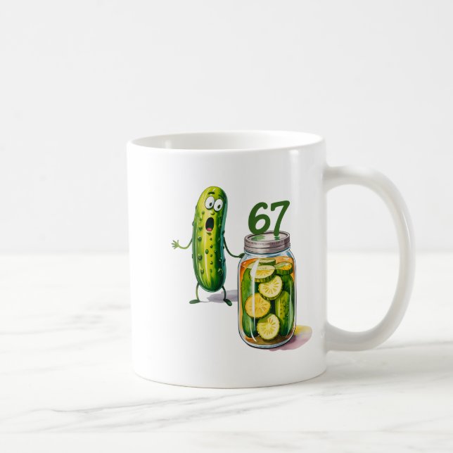 Mug 67 Meme Surprise Pickle Un Pot De Pickles Tranchés (Droite)