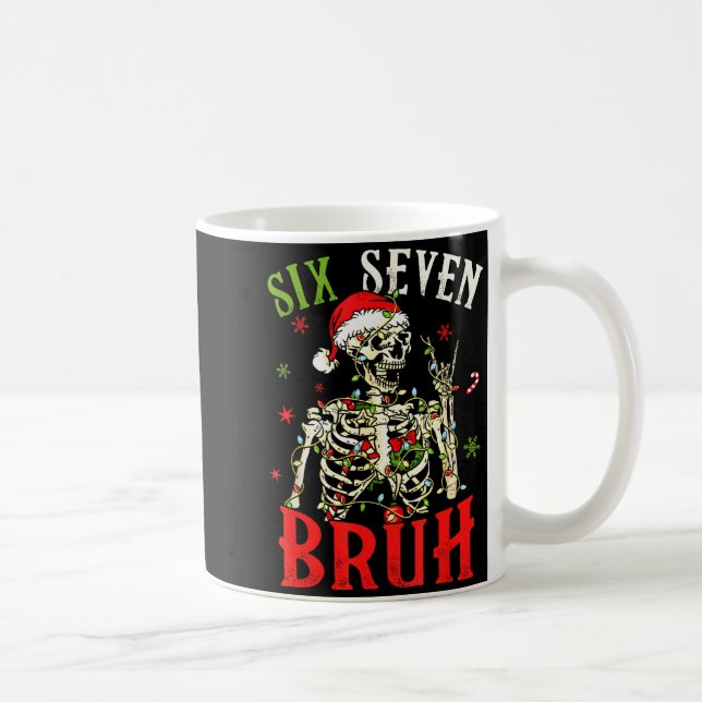 Mug 67 Noël Drôle Six Sept Bruh Meme Squelette Père No (Droite)