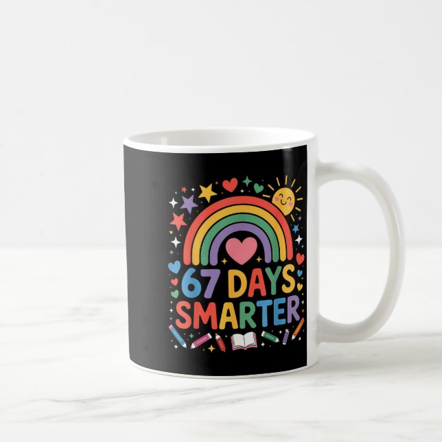 Mug 67th Day Of School Meme 67 Days Smarter Rainbow Ki (Droite)