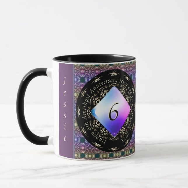 Mug 6e anniversaire de Mariage Amethyst (Gauche)