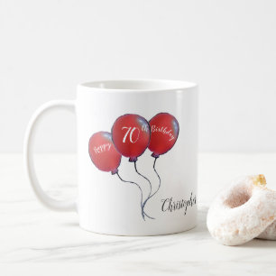 Mug 70e anniversaire cadeau de ballon rouge