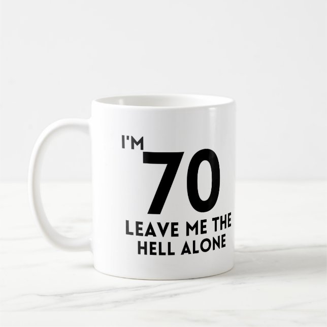 Mug 70e anniversaire Mignonne fête de 70 ans (Gauche)