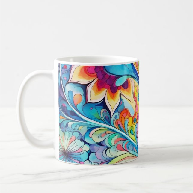 Mug 70s 60s Psychedelic Hippy Retro Hip (Gauche)
