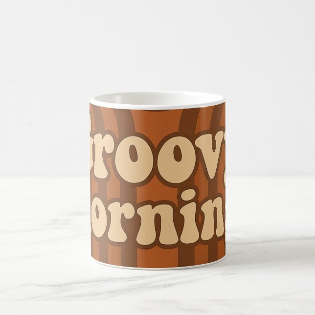 Mug 70s Style with Orange & Brown Geometric Design (Centre)
