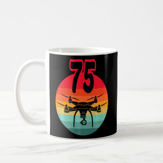 Mug 75e Anniversaire I Télécommande Rétro Drones Avec  (Gauche)