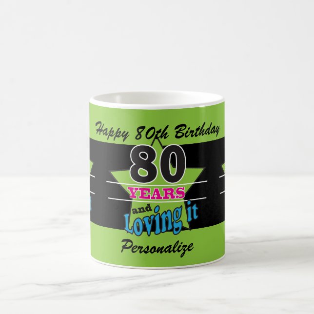 Mug 80 ans et l'aimer quatre-vingtième anniversaire de (Centre)
