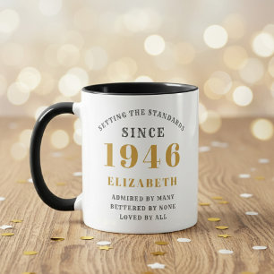Mug 80e anniversaire 1946 Ajouter un nom Élégant