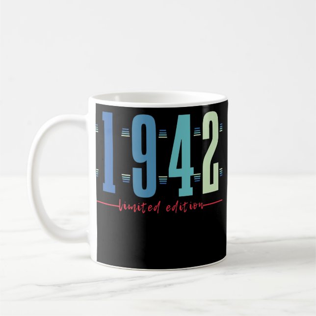 Mug 80e anniversaire Dames Mens 80 ans 1942 Drôle (Gauche)