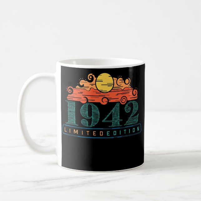 Mug 80e anniversaire Dames Mens 80 ans 1942 Drôle (Gauche)