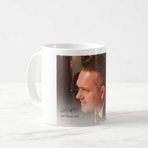 Mug 80e anniversaire masculin Photo simple et élégante