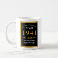 80e anniversaire personnalisé 1941 Elégant Black G