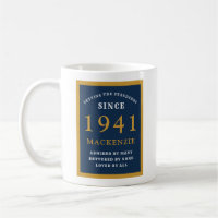 80e anniversaire personnalisé 1941 Elégant Blue Go