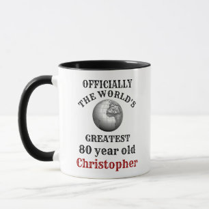 Mug 80e anniversaire Plus grand 80 ans Ajouter votre n
