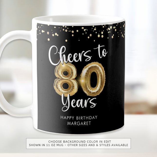 Mug 80e anniversaire Soeurs à 80 ans Ballons d'or (Créateur téléchargé)