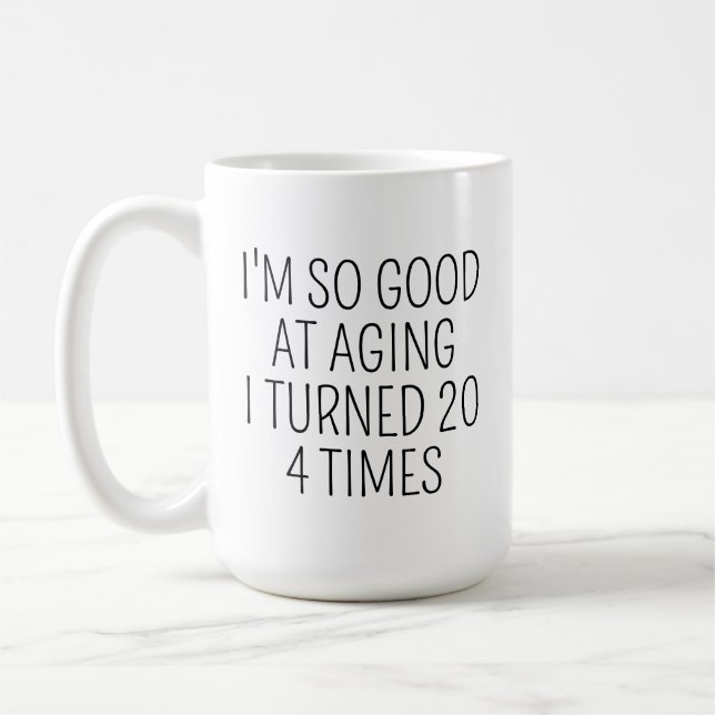 Mug 80th Birthday Mug, 80th Birthday Gift, 80 year old (Gauche)