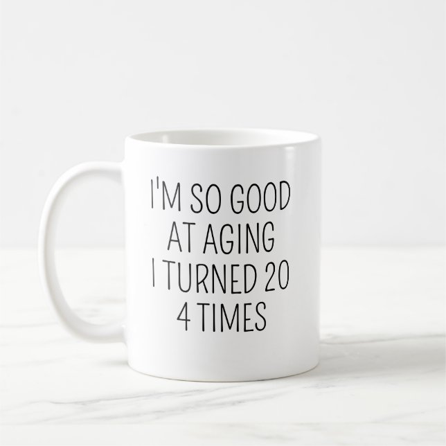 Mug 80th Birthday Mug, 80th Birthday Gift, 80 year old (Gauche)
