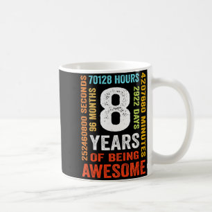Mug 8e anniversaire 8 ans vintage rétro 96 mois