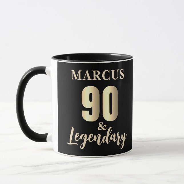 Mug 90 & Legendary Gold 90th Birthday  (Gauche)