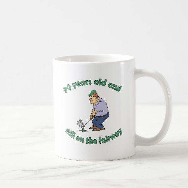 Mug 90e anniversaire Golfer Gag cadeau (Droite)