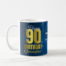 90e anniversaire Typographie de l'espace bleu