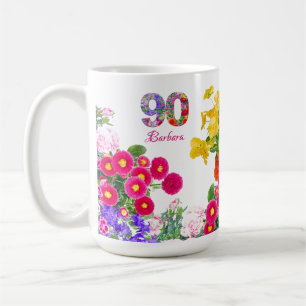 Mug 90e fête d'anniversaire - Bouquet floral 90 ans