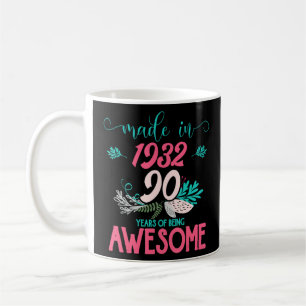 Mug 90ème Anniversaire Fabriqué En 1932 Tee - shirts F