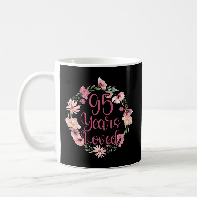 Mug 95 Ans Aimés 95E Grand-Mère De La Fête Anniversair (Gauche)