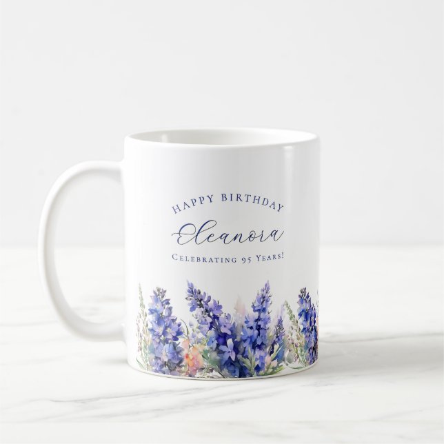 Mug 95e anniversaire Juillet Fleur de naissance Cadeau (Gauche)