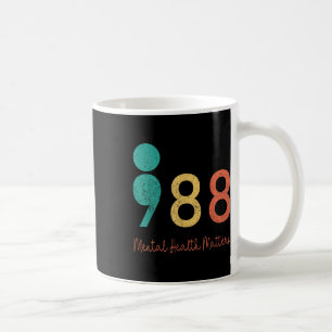 Mug 988 Semicolon Santé mentale S Prévention du suicid