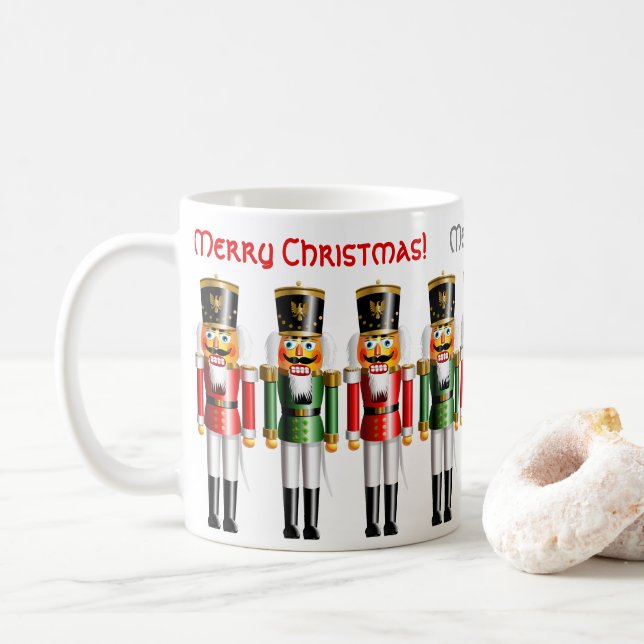 Mug 9 casse-noix rouges et verts drôles de Noël (Avec donut)