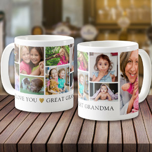 Mug 9 Collage Photo On aime beaucoup votre arrière-gra