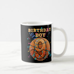 Mug 9e anniversaire Boy Nine 9 ans Basketball Playe