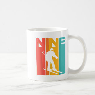 Mug 9e anniversaire Retro Ski 9 ans Garçons Anniversai