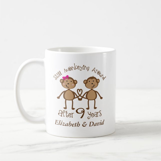 Mug 9ème anniversaire de mariage drôle son que sien (Gauche)