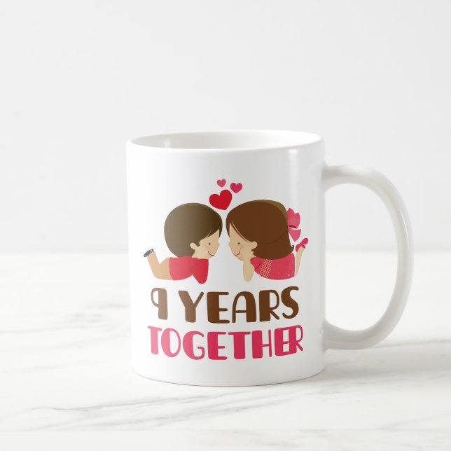 Mug 9ème Cadeau d'anniversaire pour elle (Droite)