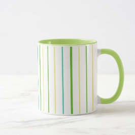 Mug à anneaux chic, Grilles, Vert, Turquoise, Jaun